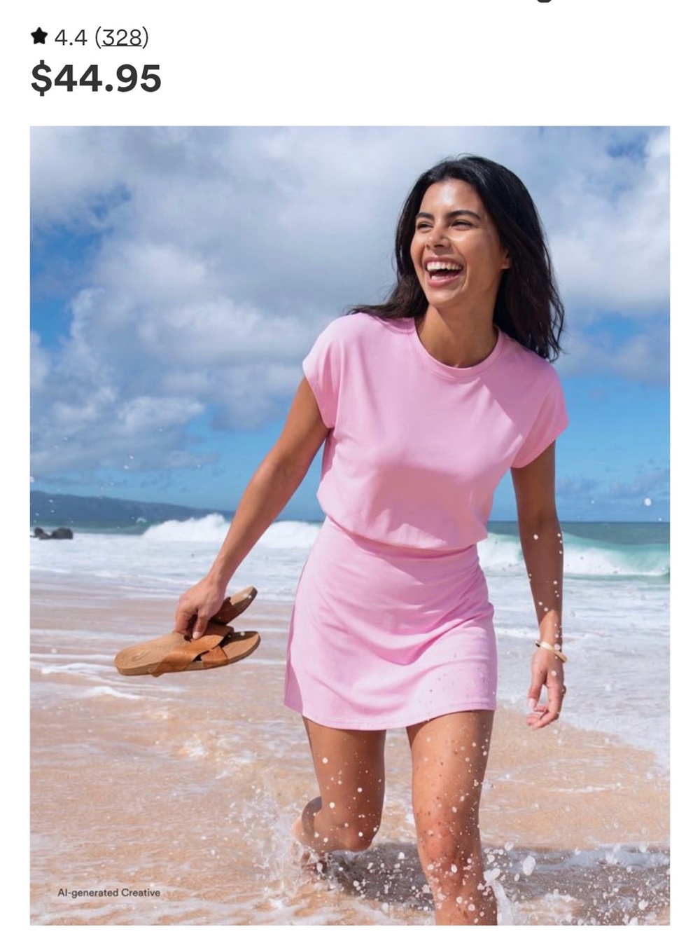 HALARA Pink Mini Dress - Casual Tee-Top Skater Style
